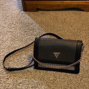 GUESS Black and Gray Crossbody Bag